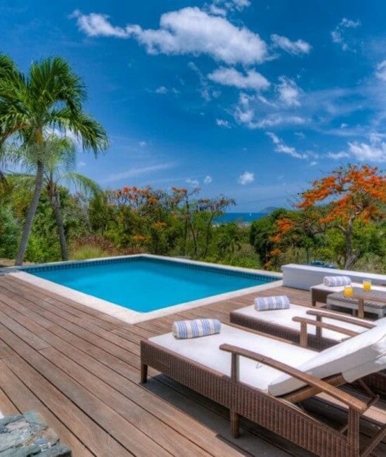 View of pool at Tortola vacation rental